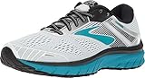 Brooks Women's Adrenaline GTS 18 White/Blue White/Black/Teal Nylon Running Shoes 11.5 (B(M)) US