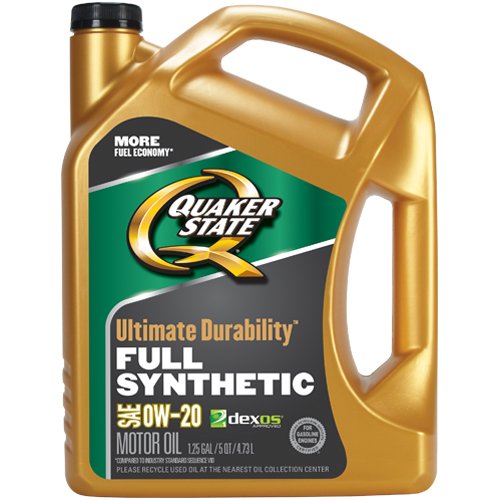 Quaker State 550038081 Ultimate Durability 0W-20 Motor Oil Lubricant, 5 quart