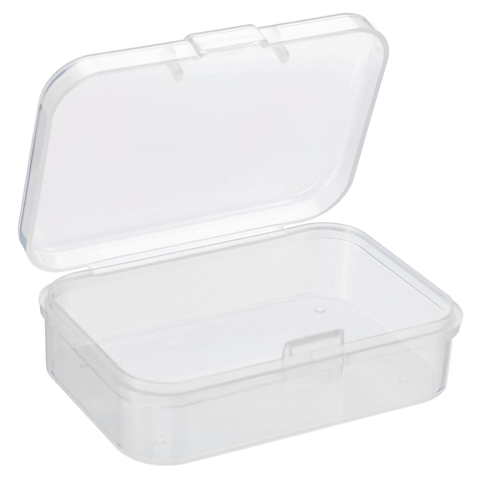 PATIKIL Clear Storage Container with Hinged Lid 65x45x20mm, 12 Pack Plastic Rectangular Box for Beads Art Craft