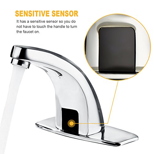 Sensor Water Tap,Fy-Light Automatic Infrared Sensor Faucet Touchless Hands Free Cold Water Tap for Bathroom - Thumbnail 2