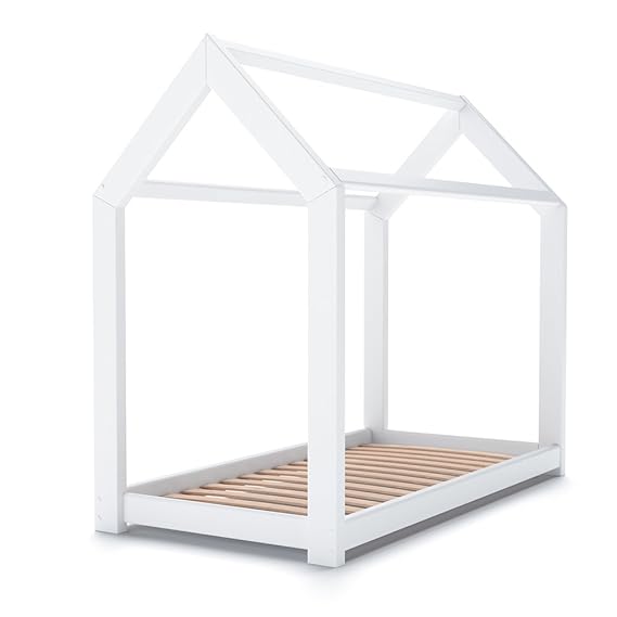 Vicco Kinderbett Kinderhaus Jugendbett Kinder Bett Holz Haus Schlafen Spielbett Hausbett - lackiertes Massivholz - kindgerech