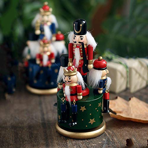 Owlhouse Wooden Nutcracker Doll, Decorative Christmas Ornament Crafts Puppets Music Box Holiday Decoration, Handmade Wood Handicraft Gift for Party Home Decoration Desktop Decor, A Good Gift