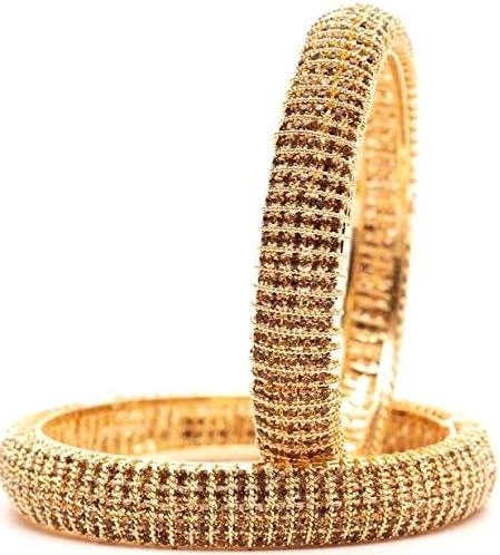 Metal Golden Kadas/Bangles for Festival, Wedding & Special Occassions for Women & Girls(Set of 2)(096)