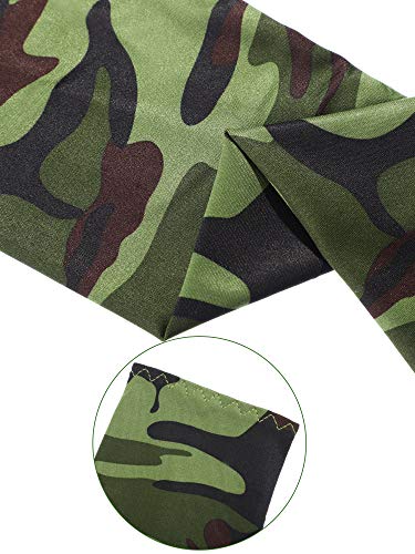 Mudder 8 Pairs Unisex UV Protection Arm Cooling Sleeves Ice Silk Arm Cover(Army Green Camouflage)