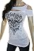 Bling Rhinestone Fleur De Lis Cold Shoulder Peekaboo Short Sleeve New Top