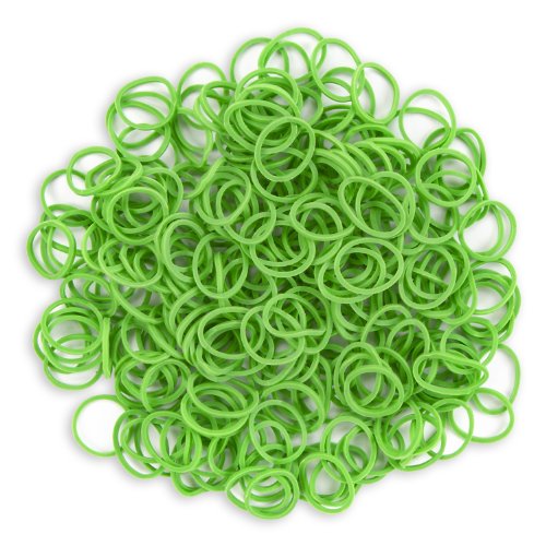 WGI Stretch Band Bracelet Loops and S-Clips (900 Loops and 36 S-Clips), Green