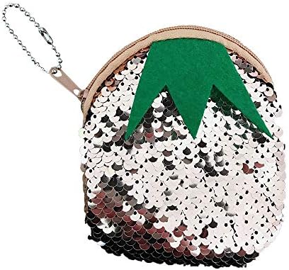 Yidartono Genuine Leather Ladies Soft Wallet,Unisex Girls Fashion Double Color Sequins Bag Coin Wallet Ladies Purse Pouch