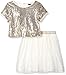 My Michelle Girls' Big Two Piece Set with Sequin Top and Tulle Skirt with Elastic Waistband