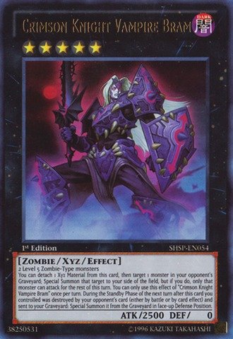 Yu-Gi-Oh! - Crimson Knight Vampire Bram (SHSP-EN054) - Shadow Specters - 1st Edition - Ultra Rare