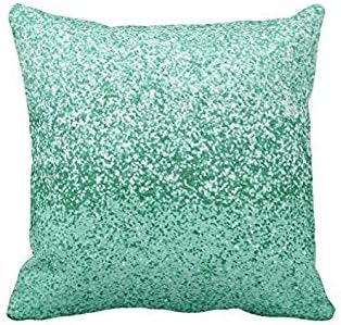 Bling, Diamond Mint Green Print Throw Pillow case 16*16