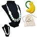 ANJ Baby Teething Necklace for Mom with Bonus Baby Teether | Perfect Baby Shower Gift | 100% BPA Free Food Grade Silicone Baby Teething Beads |Stylish for Mom and Soothing for Baby …
