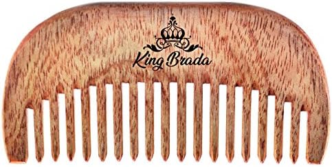 Wood Beard Combs for Men-Mustache Grooming-pocket beard comb-Natural Neem Wood-Antistatic,Snag free,wide tooth-Perfect with Beard Balms and Beard oils