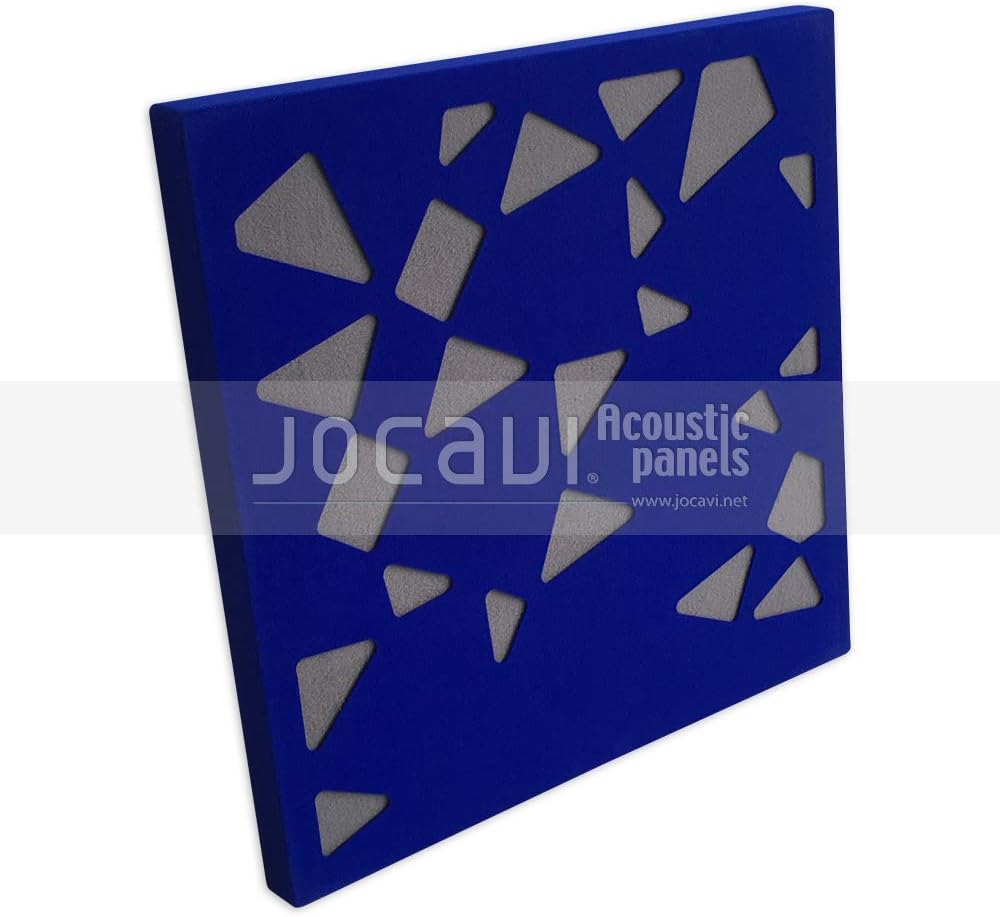 JOCAVI ATP Noven NOK Acoustic Studio Foam Sound Absorbing Panels, Blue Front/Grey Back, 23.6" x 23.6" x 1.6" (8 Pack)