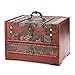 Retro Antique Flower Carved Wooden Jewelry Storage Box Container Case Jewelry Display Organizer with Lock Gift