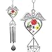 BANBERRY DESIGNS Memorial Wind Chimes - Angel Design with Pressed Flowers - God Has You in His Keeping I Have You in My Heart Teardrop - in Memory Wind Chimes - Wind Chimes Outdoor Sympathy