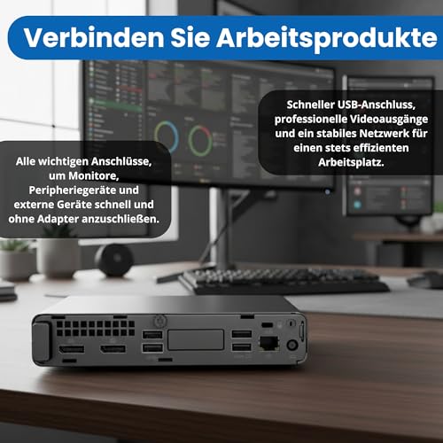 HP EliteDesk 800 G Intel i5 Business Office Multimedia Computer with 24 Months Warranty! USB 3.0 | WLAN | Windows 11 Prof. 64 Bit with USB Stick (800 G5 | 8 GB RAM | 256 GB SSD | W11 Pro)