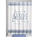 mDesign Decorative Be Awesome Quote - Easy Care Fabric Shower Curtain with Reinforced Buttonholes, for Bathroom Showers, Stalls and Bathtubs, Machine Washable - 72