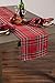 DII Holiday Dining Table & Kitchen Décor Metallic Fabric, Christmas Table Runner, 14x108, Red Tartan Plaid