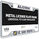 Desert Cactus University of California San Diego Car Accessories UCSD Tritons Metal License Plate Frame for Front or Rear of Car (Alumni - White)