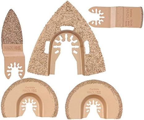 HAOLI Oscillating Tool Saw Blades Accessories Fit for Multimaster Power Tools as Fein, Dremel, Bosch,Makita and more,with Carbide Blades (HLK5-2)