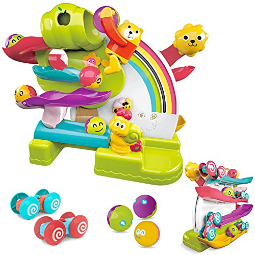 CoolToys Toddlers Ball Drop Toy – 2 in 1 Developmental Car Ramp Race Track & Ball Popper Tracker Toy – Educational…