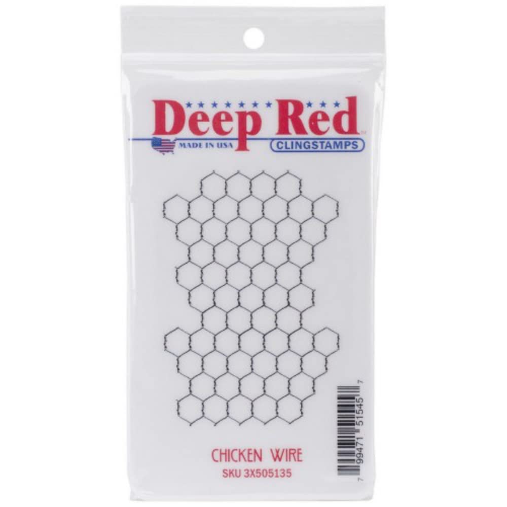 Deep Red Stamps Deep Red Cling Stamp 2 x 3-inch-Chicken Wire Background