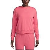 Nike Dri-FIT One Women's Crew-Neck French Terry Sweatshirt (FB5125-629, Aster Pink/Black) Size X-Small