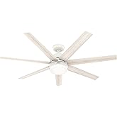 Hunter 60 inch WiFi Phenomenon Matte White Ceiling Fan with LED Light Kit and Wall Control