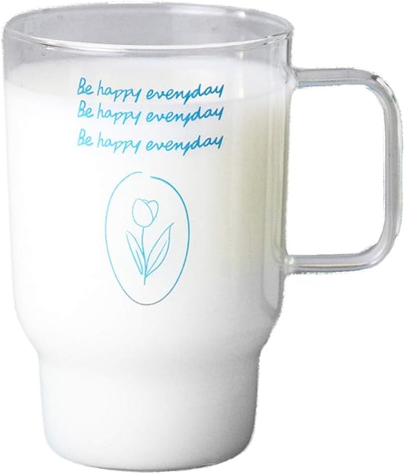 Amazon レトログラス チューリップイラストデザイン カップ 韓国風 コップ 耐熱ガラス 持ち手あり Natty Company タンブラーグラス 通販