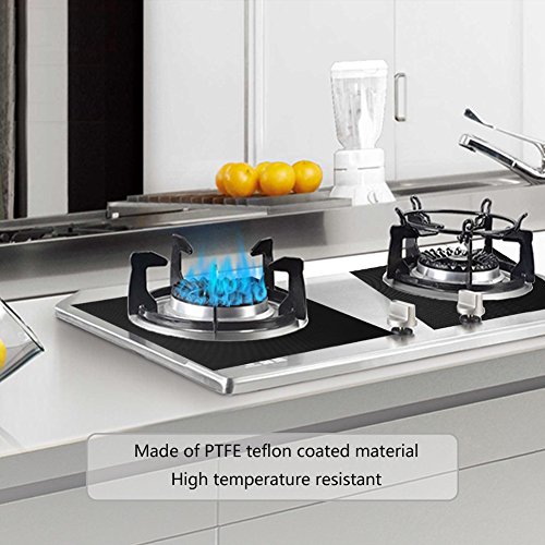 Reusable Gas Stove Burner Covers - 6 Pack Non-stick Stovetop Burner Liners Gas Range Protectors for Kitchen Size 10.6” x 10.6” Double Thickness 0.3mm, Cuttable, Dishwasher Safe, Easy to Clean - Thumbnail 3