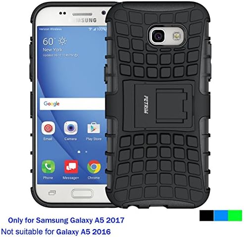 Samsung Galaxy A5 2017 Case ,Fetrim Rugged Dual Layer Shockproof TPU Case Protective Cover for Samsung Galaxy A5 2017 with Built-in Kickstand (Black)