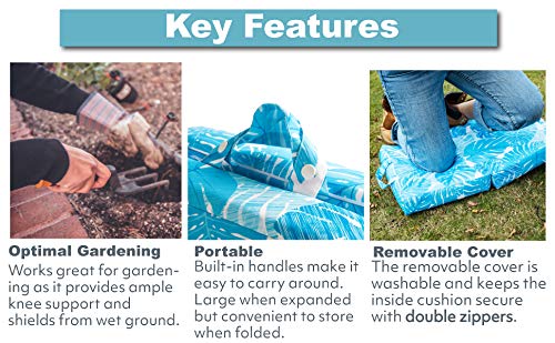 Raise Your Game Kneeling Pad, Knee Protector Cushion Pillow for Garden Work, Large Thick Kneeler Foam Support for Gardening, Household and Outdoor Chores, Exercise, Etc (Blue)