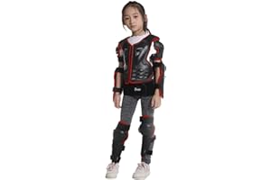 Reomoto Kids Full Body Protector Youth Motorcycle Cycling Skiing Motorbike Riding Bike Vest Jacket Knee Elbow Protectors(with shoulders Red), RE345218RED-001, One Size