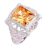 Psiroy Created Morganite Filigree Twisted Band Art Deco Statement Ring for Women