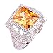 Psiroy Women's 925 Sterling Silver 5ct Morganite Filled Ring