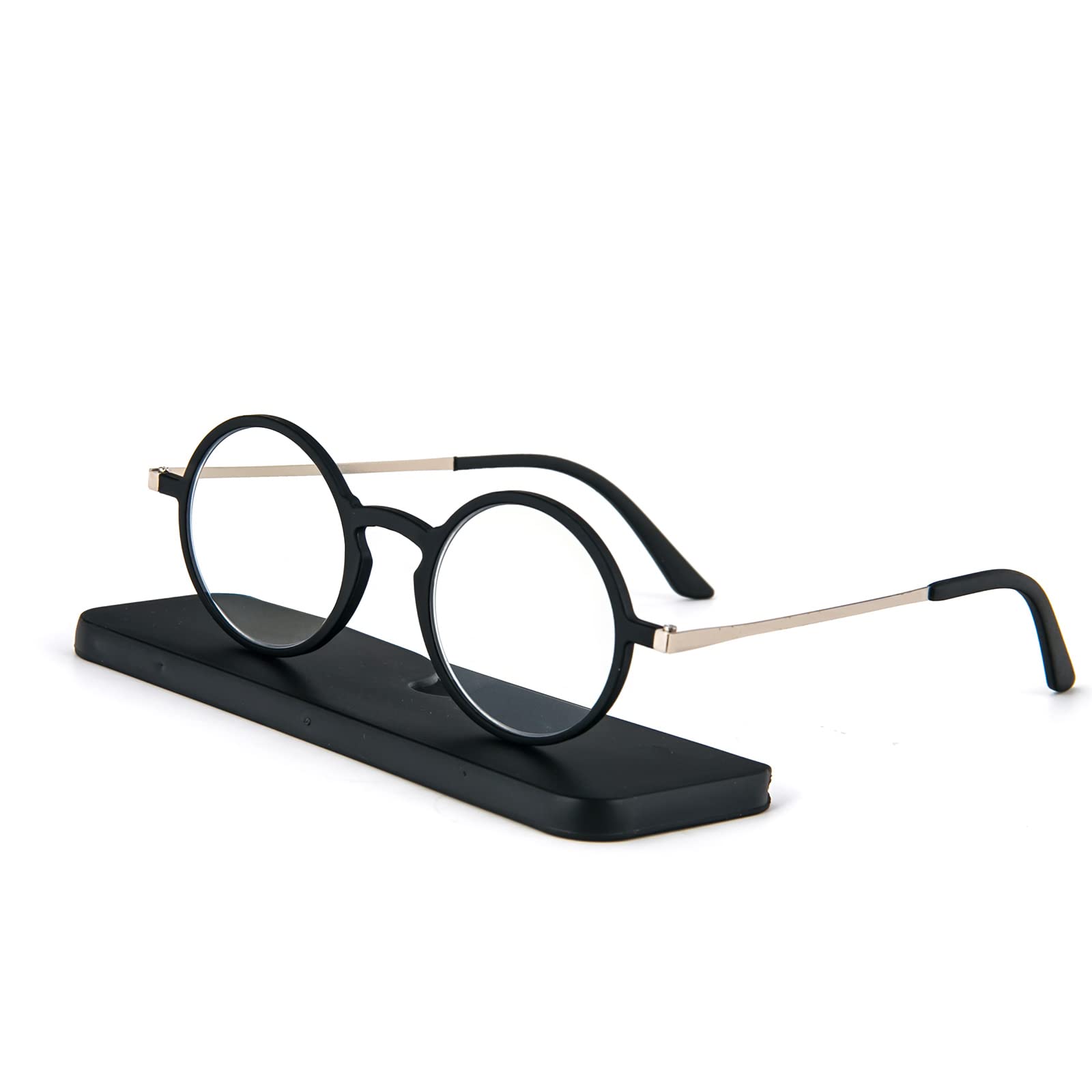 KoKoBin Ultra-thin Ultra-light Anti-Blue Light Reading Glasses with Case Portable Anti-Glare Glasses (Black, 1, Dioptres)