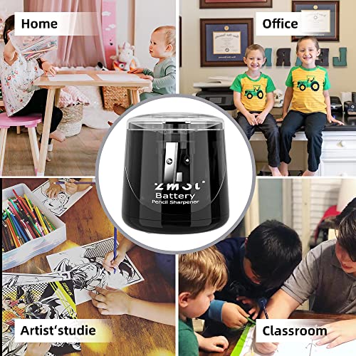ZMOL Battery Powered Electric Pencil Sharpener,Small Battery Operated