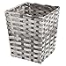 mDesign Small Woven Basket Trash Can Wastebasket - Square Garbage Container Bin for Bathrooms, Kitchens, Home Offices, Craft, Laundry, Utility Rooms, Garages - Gray