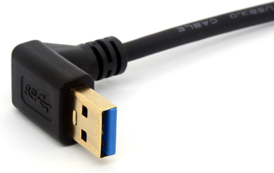 HUHANGGod Gold Plated Angled USB C Cable Extension 90 Degree Type C to USB 3.0 Down Angle Male Converter Data Sync USB-C Adapter cord (USB 3.0 Down) - Image 4