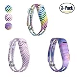 Hotodeal Replacement Bands for Fitbit Flex, Fashion Silicone Wristband Accessory, Colorful Band Design with Adjustable Metal Clasp, Prevent Tracker Falling Off, Cute Patterns, Comfortable, Pack of 3