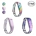Hotodeal Replacement Bands for Fitbit Flex, Fashion Silicone Wristband Accessory, Colorful Band Design with Adjustable Metal Clasp, Prevent Tracker Falling Off, Cute Patterns, Comfortable, Pack of 3