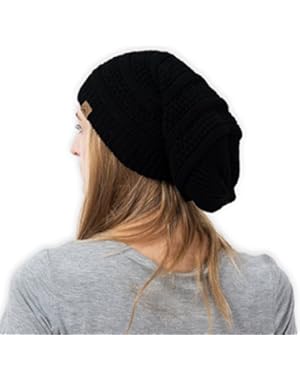 Slouchy Cable Knit Beanie by Tough Headwear - Chunky, Oversized Slouch Beanie Hats for Men & Women - Stay Warm...