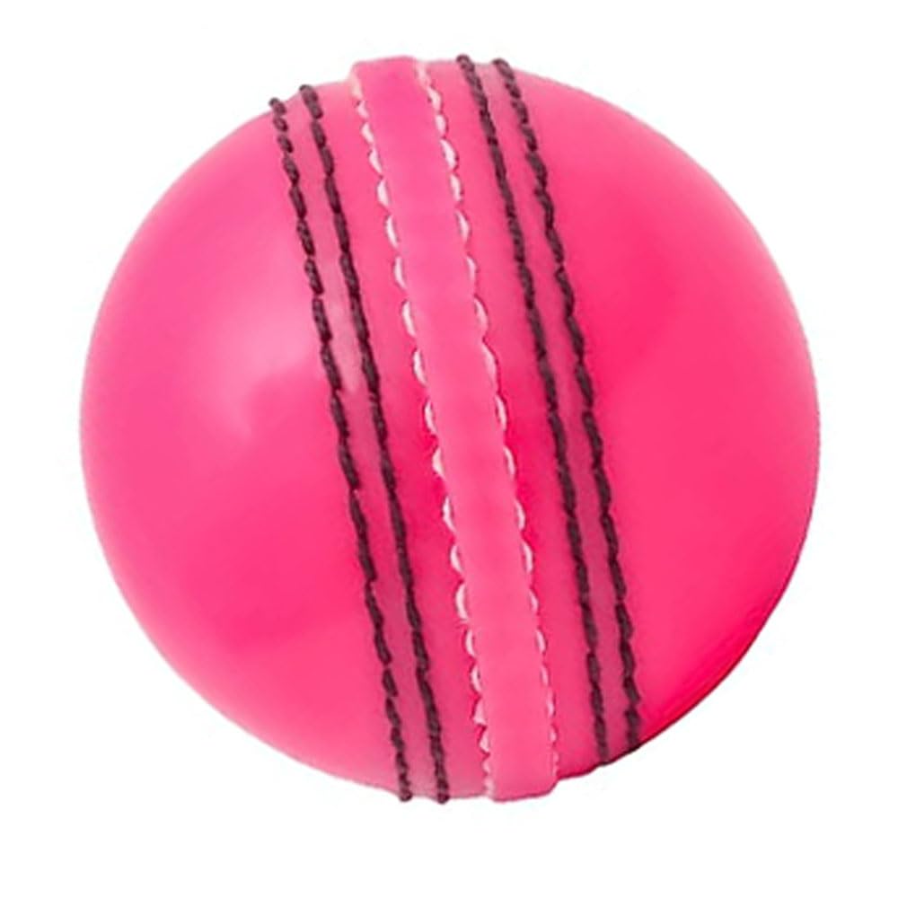 SOO Cricket Ball Hard Ball Leather Hand Crafted Senior Match Quality Youth Practice Training Balls Weight 5.5oz (Pink)