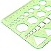 Master Template Plastic Geometric Ruler with 4 designs, 8.6 X 4.2 Inch, Green