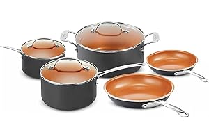 Gotham Steel 8-Piece Kitchen Set with Non-Stick Ti-Cerama Copper Coating by Chef Daniel Green - Includes Skillets, Fry Pans, 