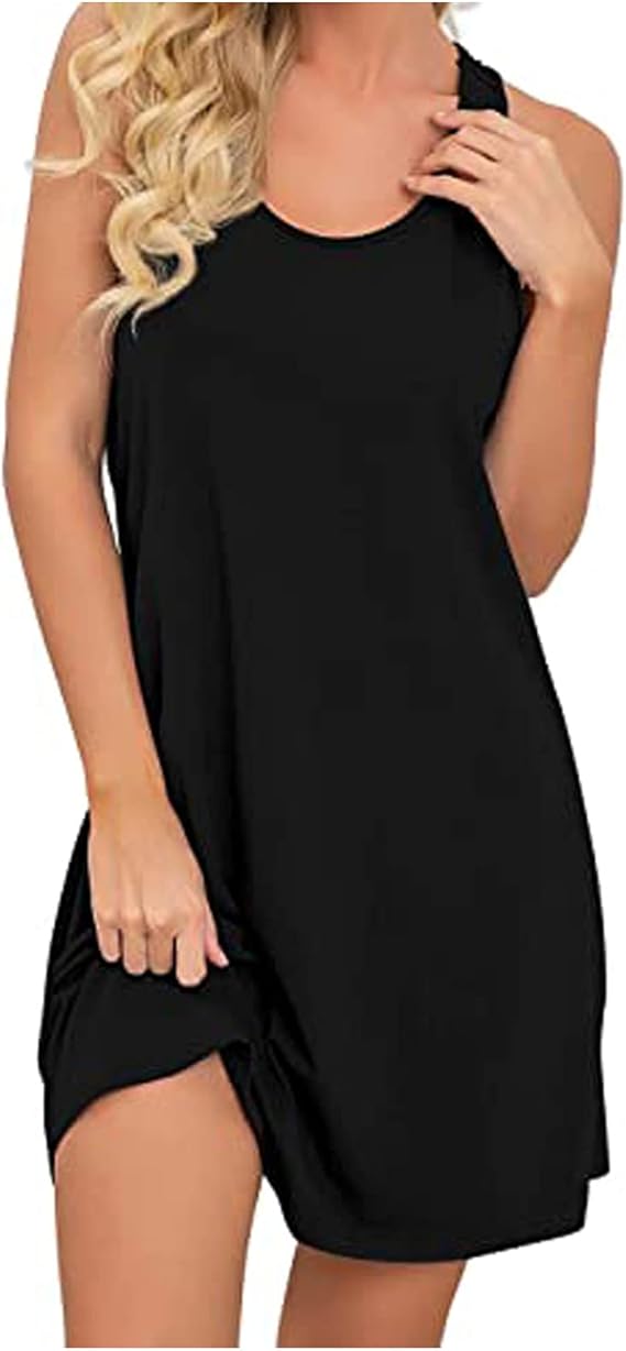 LINSINCH Robe Ete Femme Chic Robes De Nuit Femmes D'éTé DéContracté O