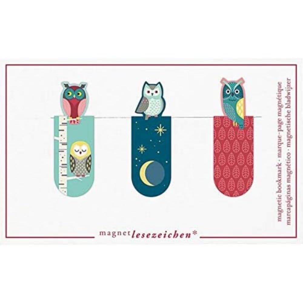 Magnetic Bookmark Night Owls Set of 3 | Magnetic Bookmark | Charming Illustrated