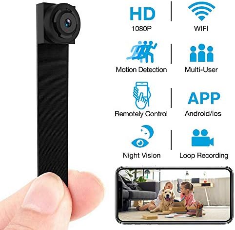 Hidden Camera WiFi Wireless DIY Mini Camera with 7 Level Motion Detection Sensitivity and Automatically Turn on and Off Night Vision Function for iPhone/Android Home Security Camera