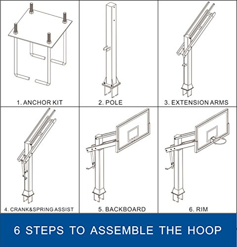 image for katop Silver：In-ground Basketball Hoop,Adjustable Basketball Goal Ho