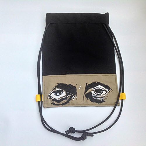 black old eyes sports bag/ cool teenage sports racksack bag/ vegan Drawstring Bag Backpack Swim School bag/ gift for men boys